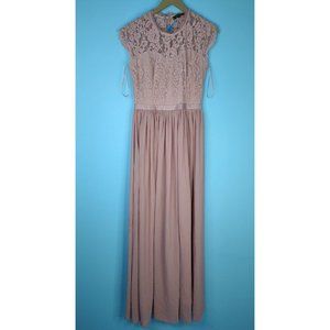 Miusol Women's Formal Floral Lace Bridesmaid Maxi Dress- Pink- Sz M- Preowned